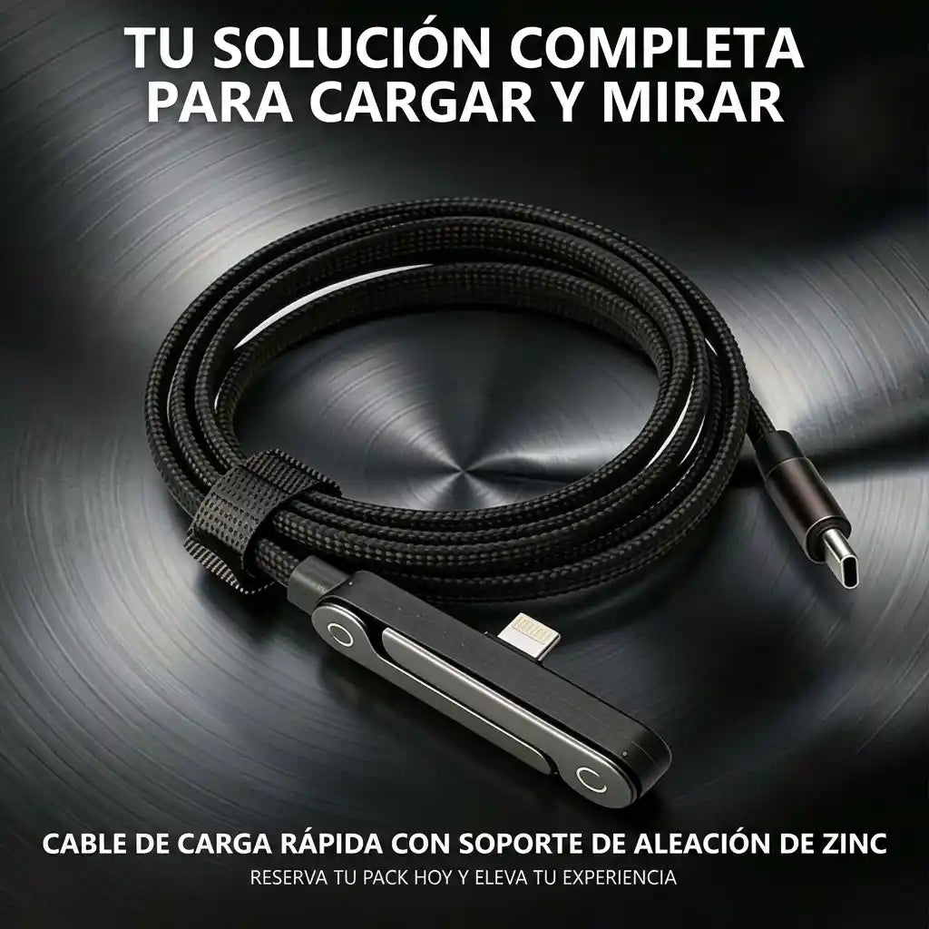¡Juega y Ve Series Mientras Cargas! Cable Reforzado Con Soporte