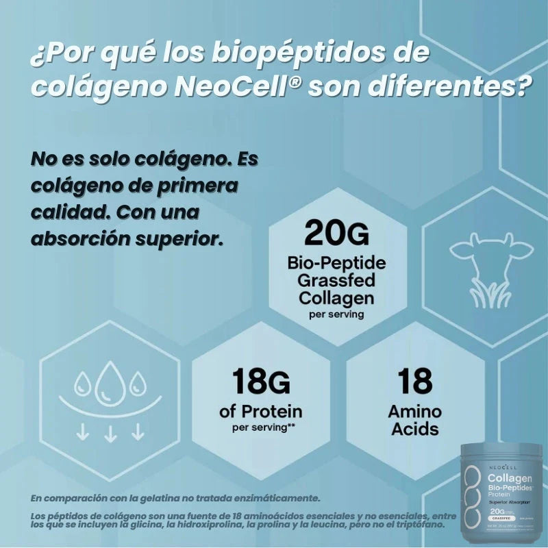 Transforma tu cuerpo desde adentro | Colágeno Bio-Péptidos 20g Proteína 💙